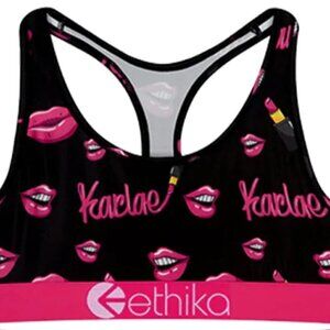 NWT ethika girls Jerrika Karlae lipsticks and lips sports bra size S